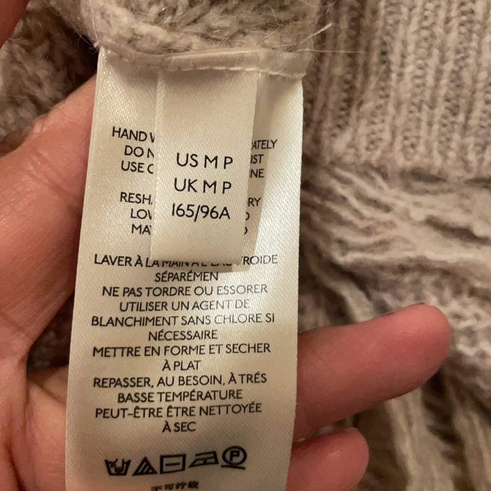 By Anthropologie Crop Knit Hooded Fringe Long Sleeve Sweater - Picture 6 of 7